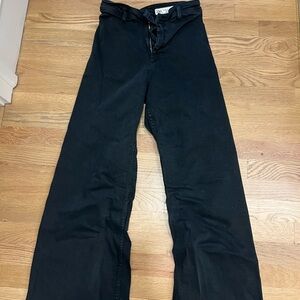 Zara Black Wide-Leg High-Rise Jeans